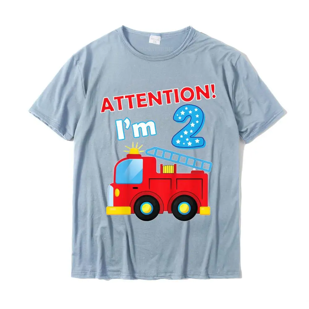 Man Fire Department Two Year Old Birthday T-Shirt Cotton Tops T Shirt For Male Personalized T Shirt Fitness Tight Brand