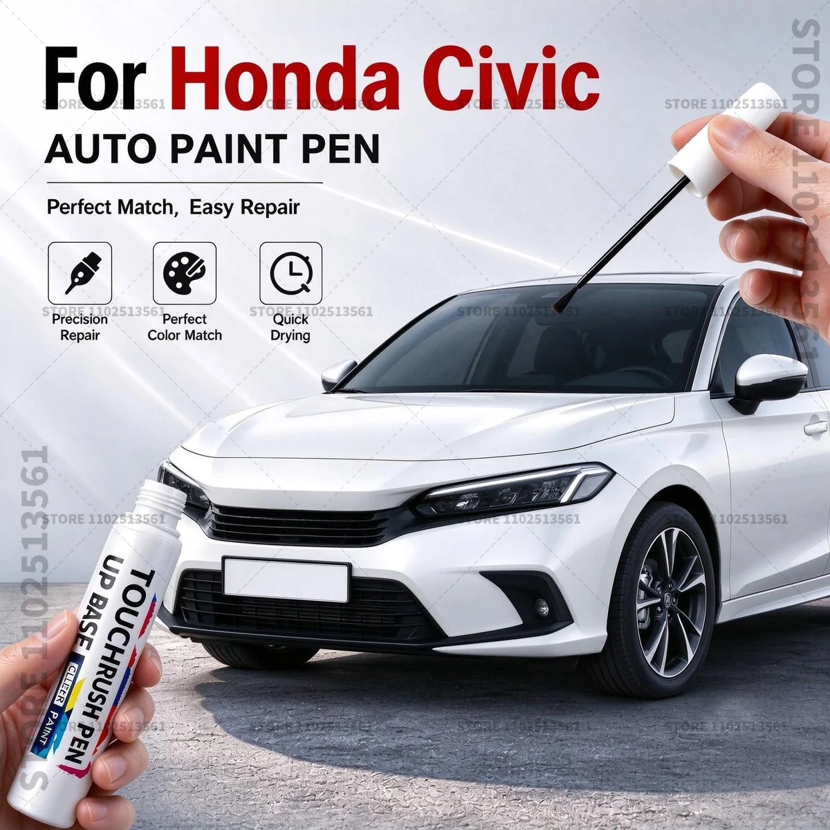 Car Scratch Remover Paint Pen Touch Up Marker for Auto Body Repair Door Bumper Fender Accessories For Honda Civic Black White
