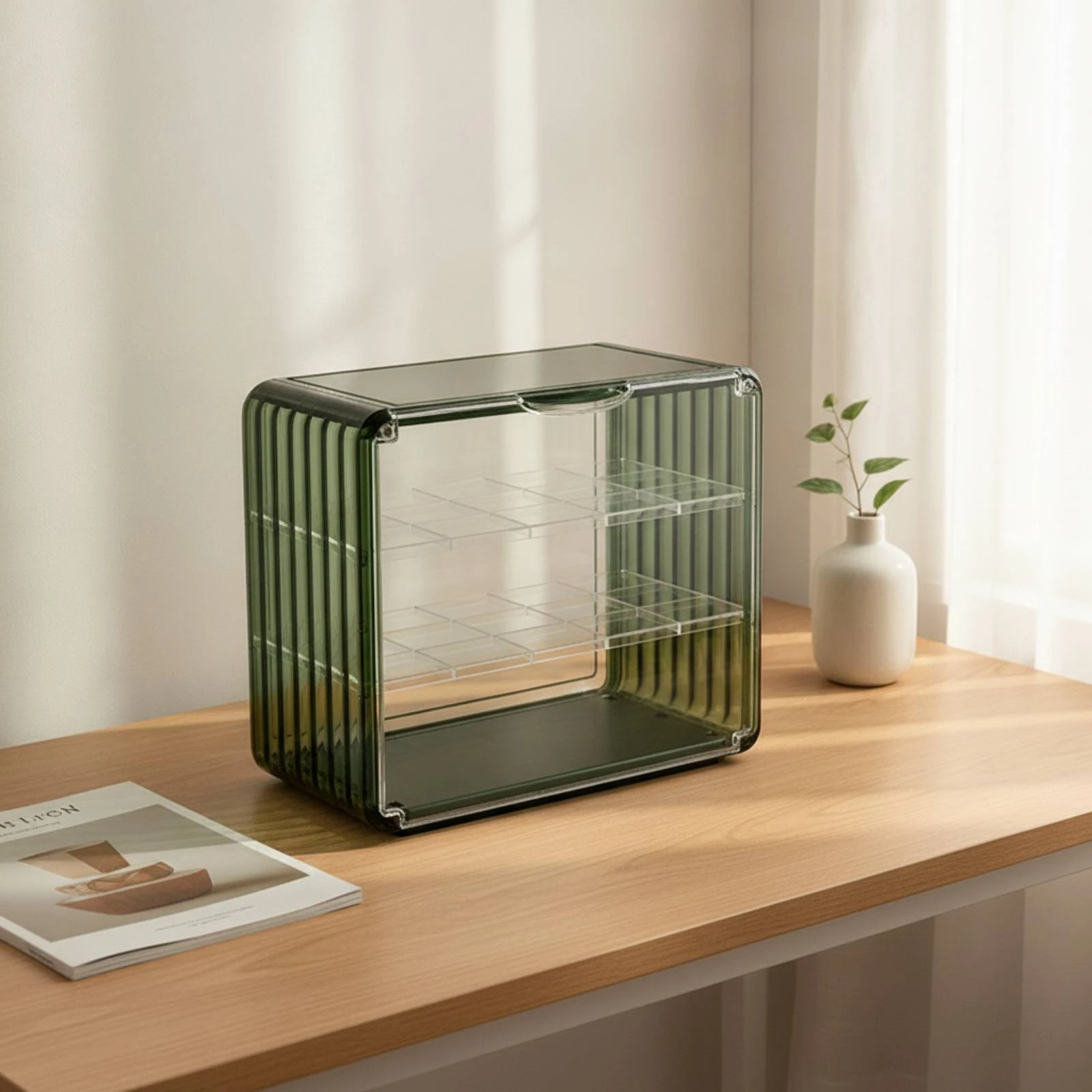 Figure Display Case Tabletop Acrylic Display Case Showcase Stable Organizer Space-Saving for Collectors, Desk, Shelf