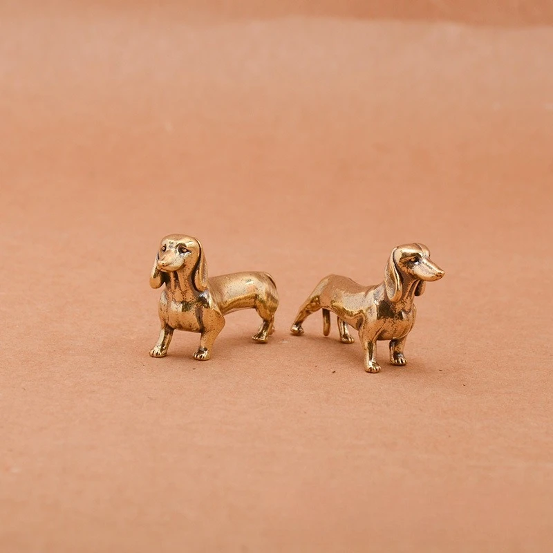 Treue Messing-Dackel-Figur, langer Körper, kurzer Bein, Hund, Metallstatue, Miniatur-Tischdekoration für Heimdekoration, Kunsthandwerk, Geschenk – Detail 4