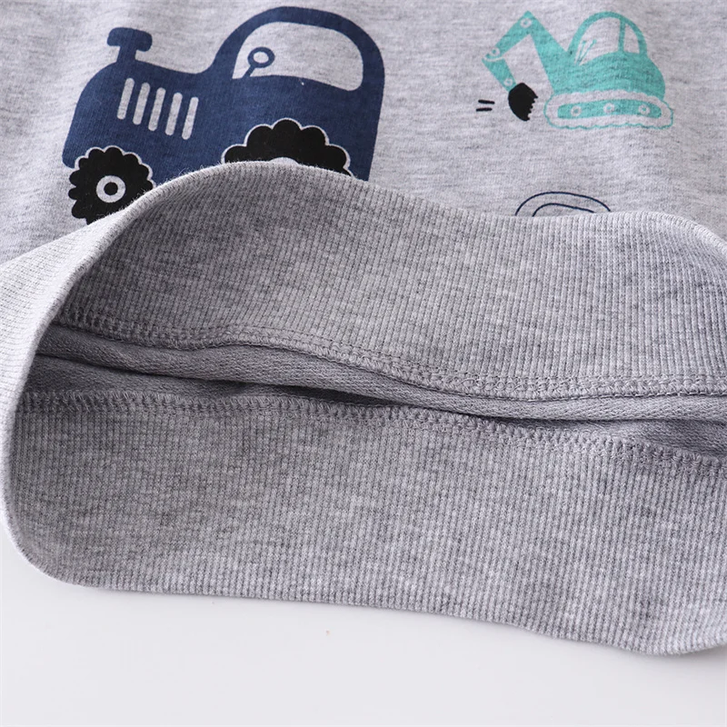 Jumping Meters 2-7T New Arrival Cars Print Boys Girls Sweatshirts Autumn Spring Kids Clothes Hot Selling Shirts Tops Baby