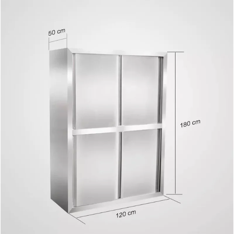 304 Stainless Steel 4-Door Bowl/Tableware Storage Cabinet with Shelving - Commercial Hotel Kitchen | Customizablepromote sales