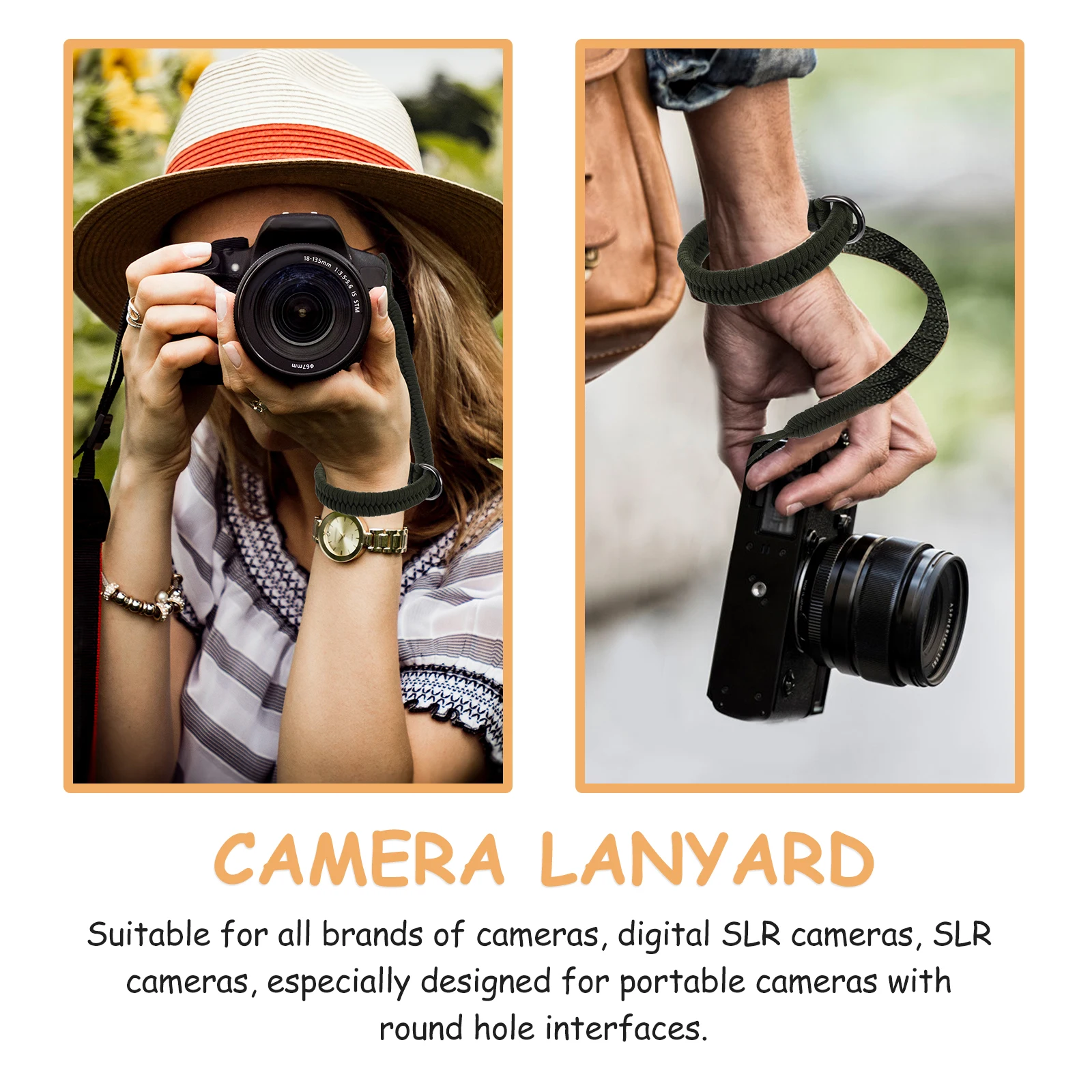 

Adjustable Camera Wrist Strap Securely Fit DSLR Mirrorless Safety Rope Lanyard B Portable Camcorders Telescopes Rangefinders
