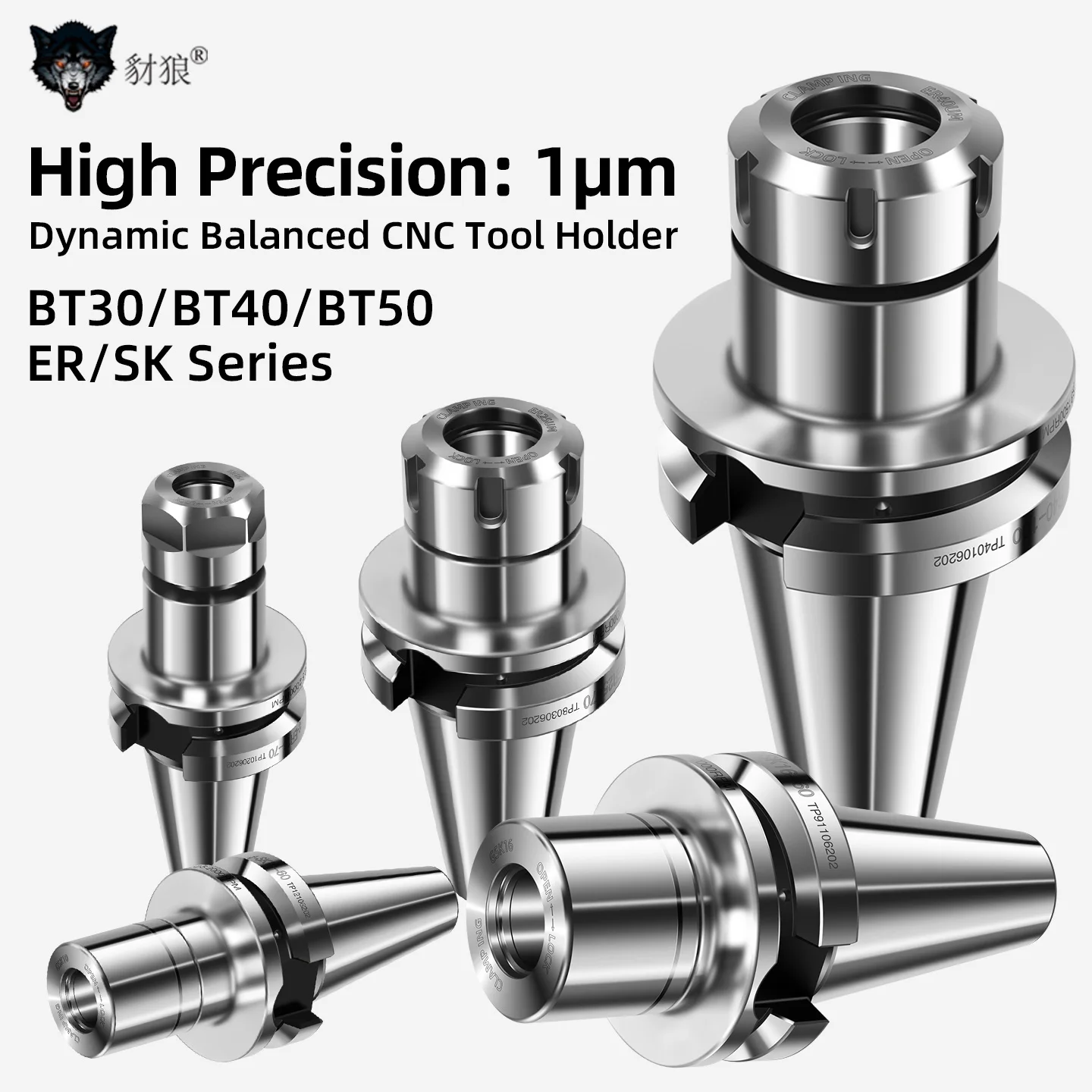 High Precision 0.001 BT30 BT40 Knife Shank ER11 ER16 ER20 ER25 ER32 ER40 70 80 100L Tool Holder for CNC Machining Center Spindle