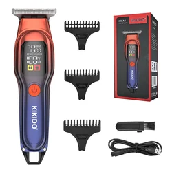 KIKIDO Hair Cutting Machine Cordless Hair Trimmer Professional Hair Clipper Electric Haircut Machine T-Blade Clipper for Men A2