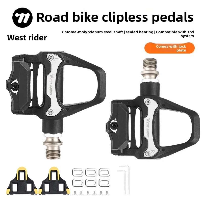

Road Bike Pedals, Steel SPD Self-Locking Pedals with Sealed Bearings & Cleats Included