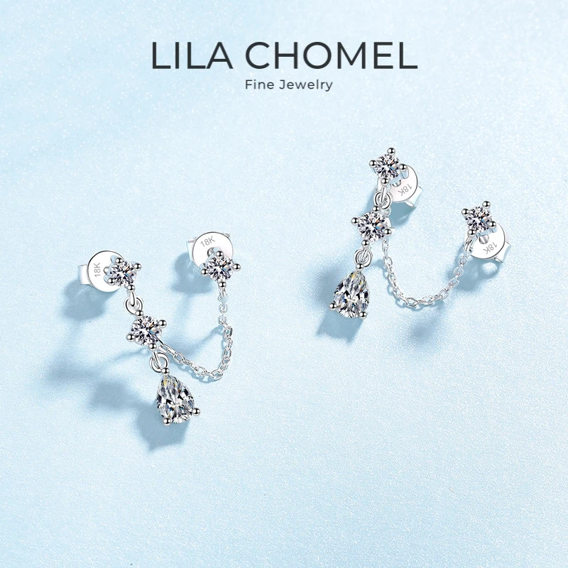 

Lover Valentine's Day 18K White Gold Women Wedding 1.8CT Moissanite Diamond Girl Friend Birthday Gift PT950 Engagement Earrings