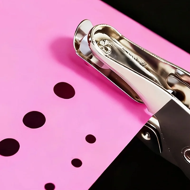 2 Pcs Single Hole Punch Set with Pink Soft Grip 3mm And 6mm Handheld Circle Small Hole Puncher for Home Office And Classroom