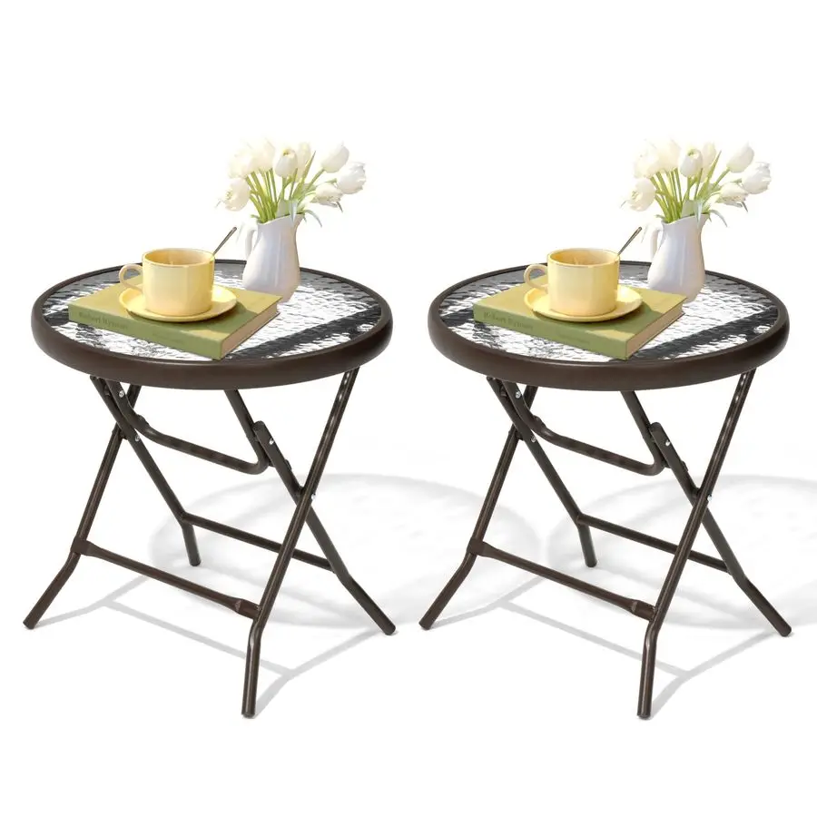 

Pieces Outdoor Side Table Small Patio End Table All Weather, Patio Furniture Sets and Outside Furniture for Pool, Balcony, Deck