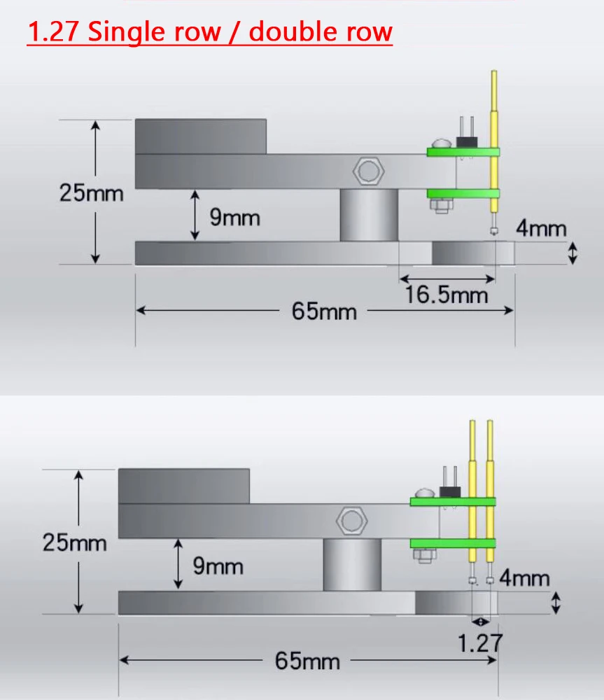 1.27MM 2.00MM 2.54MM 3P 4P 5P 6P 8P 12P PCB Test Stand Burning Clip Clamp Pin Fixture Debug Download Program ARM JTAG Probe TooL