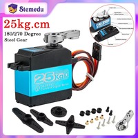 DS3225 Pro 25kg Coreless Digital Servo RC Servos Motor 25T Metal Arm Gear 180/270° Waterproof for 1:8 1:10 1:12 RC Car Robot
