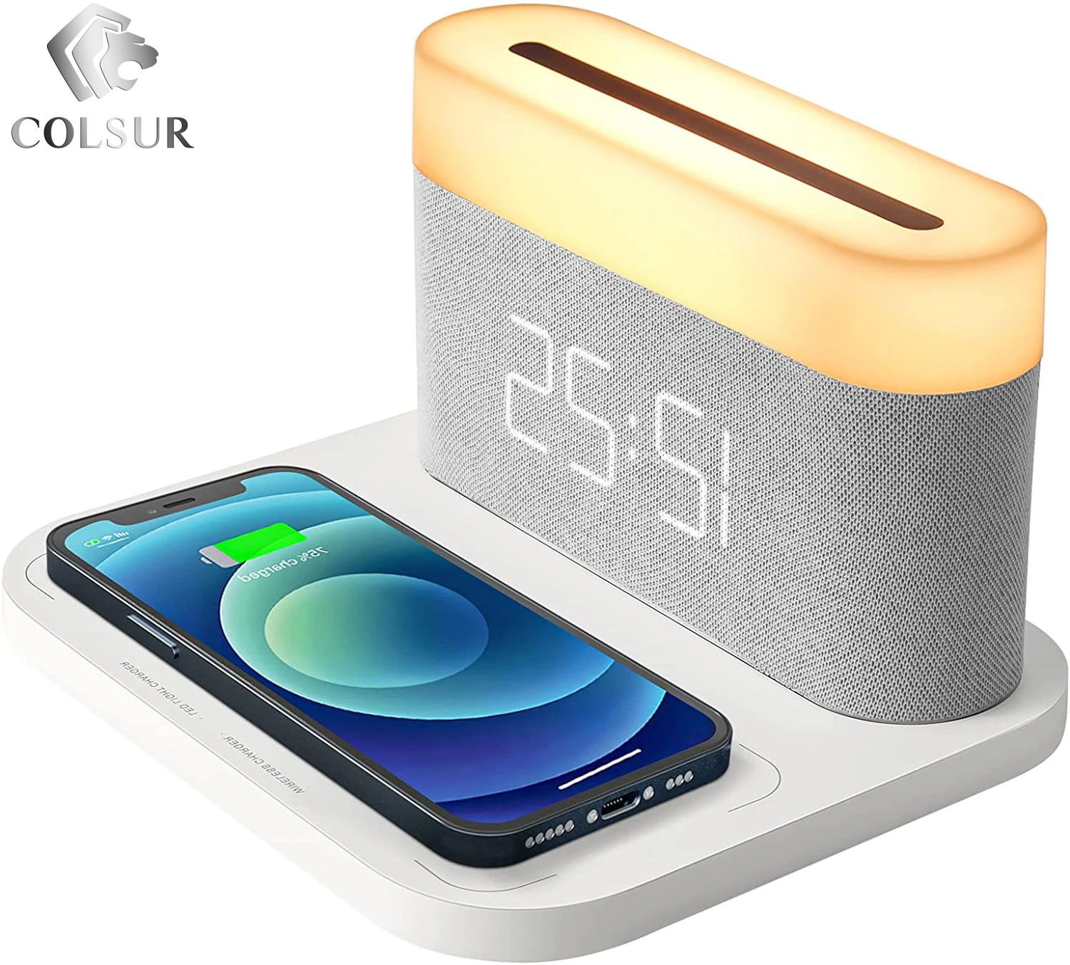 15W Fast Wireless Charging Lamp Digital Alarm Clock Handheld Magnetic Night LED for IPhone 13 12 11 Dock Station 2023 Upgraded