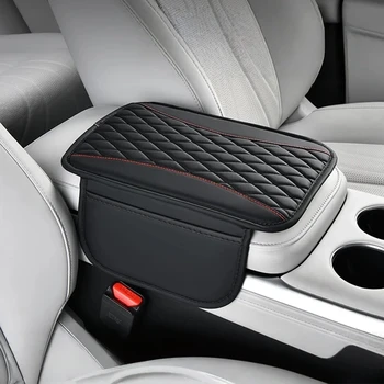 Elegant Rhombus PU Leather Car Central Control Countertop Support Pad Armrest Box…