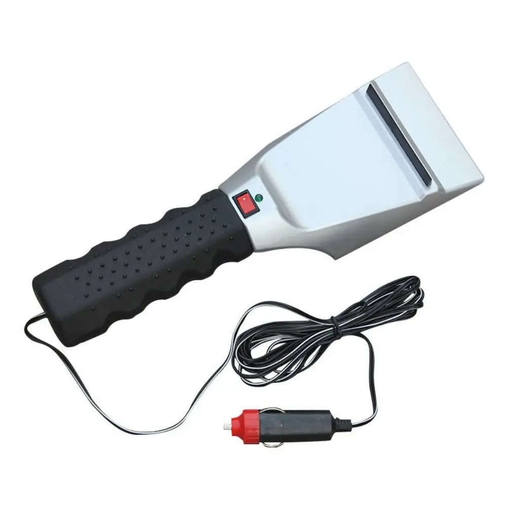 Rubber Wiper Electric Heated Snow Scraper Anti Skid Handle Impact Resistant Car Ice Scraper Instant Heating 12V