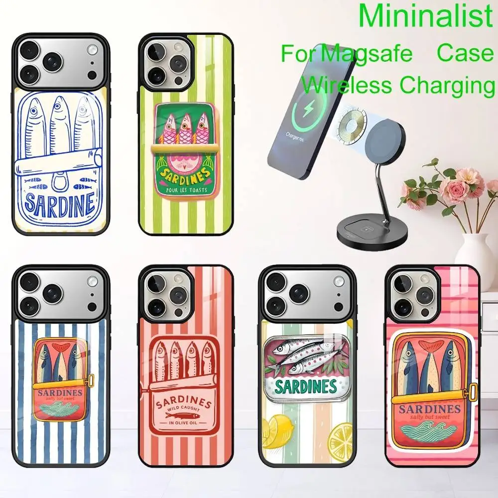 

S-Sardines-s I-Illustration Printed Phone Case For iPhone17,16,15,14,13 Plus,Pro Max Magnetic For Magsafe Wireless Charging