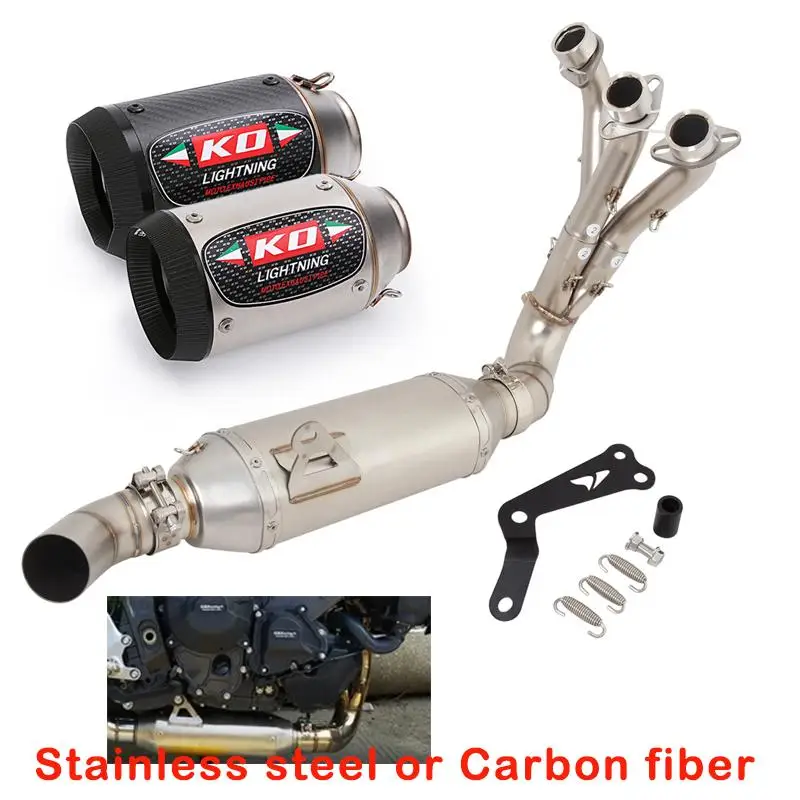 

Motorcycle Exhaust System For Yamaha MT-09 FZ09 2020-2023 XSR900 2022-23 Tracer 9 \ GT 21-23 Muffler Header Pipe Carbon \ Steel
