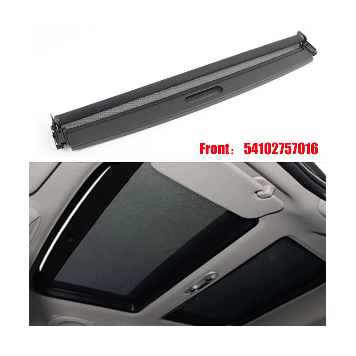 Car Front Sunroof Sunshade Cover Assembly 54102757016 for Mini R55 R56 R60 2006-2017 1Pcs