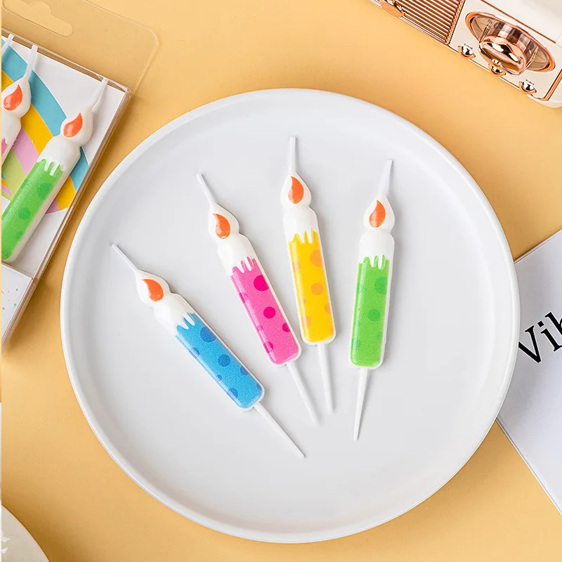 Retro Birthday Colorful Four-season Monsoon Flame Candle Cake Dessert Decoration Dessert Baking Party Atmosphere Outfit