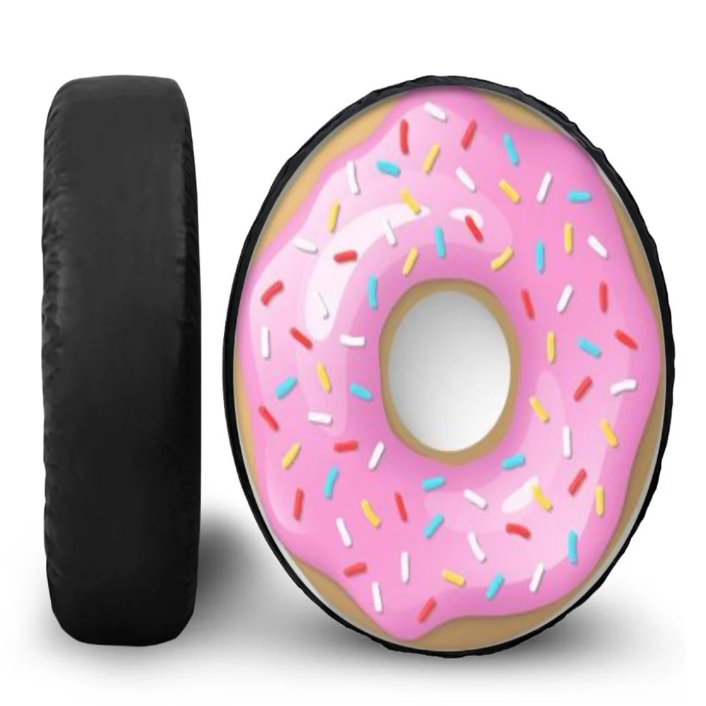 

1 шт., автомобильный пончик, кольцо для плавания, стиль кремового печенья, дизайн 14 дюймов, 15 дюймов, 16 дюймов, 17 дюймов, чехол для запасного колеса из искусственной кожи, аксессуары для колес