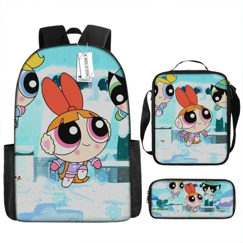 

The Powerpuff Girls personality backpack cute cartoon student backpack shoulder bag pencil case set creativeholiday gift kawaii