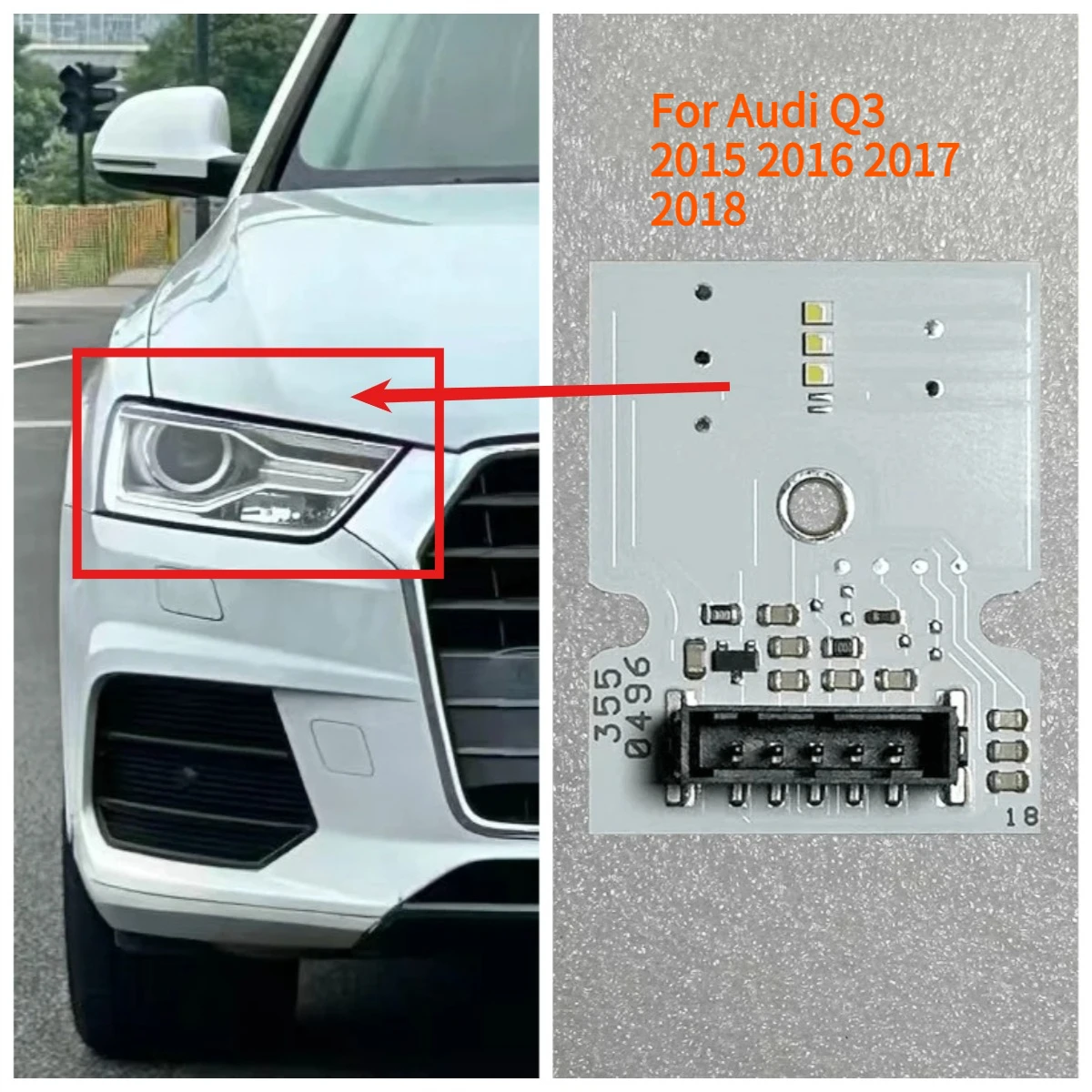 

New White LED For Audi Q3 2015 2016 2017 2018 DRL Daytime Running Light Source Module Board Headlight Replacement Repair Parts