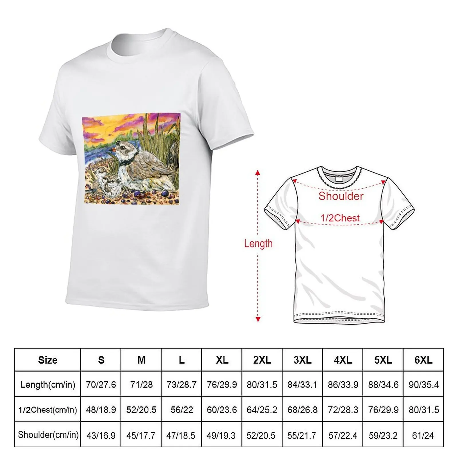 Piping Plovers and Chicks T-Shirt Ultra Soft Breathable Tee Top