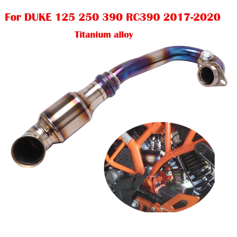 

Titanium Alloy Motorcycle Exhaust Header Link Pipe Replace Connect Tube Slip On Modified For DUKE 125 250 390 RC390 2017-2020