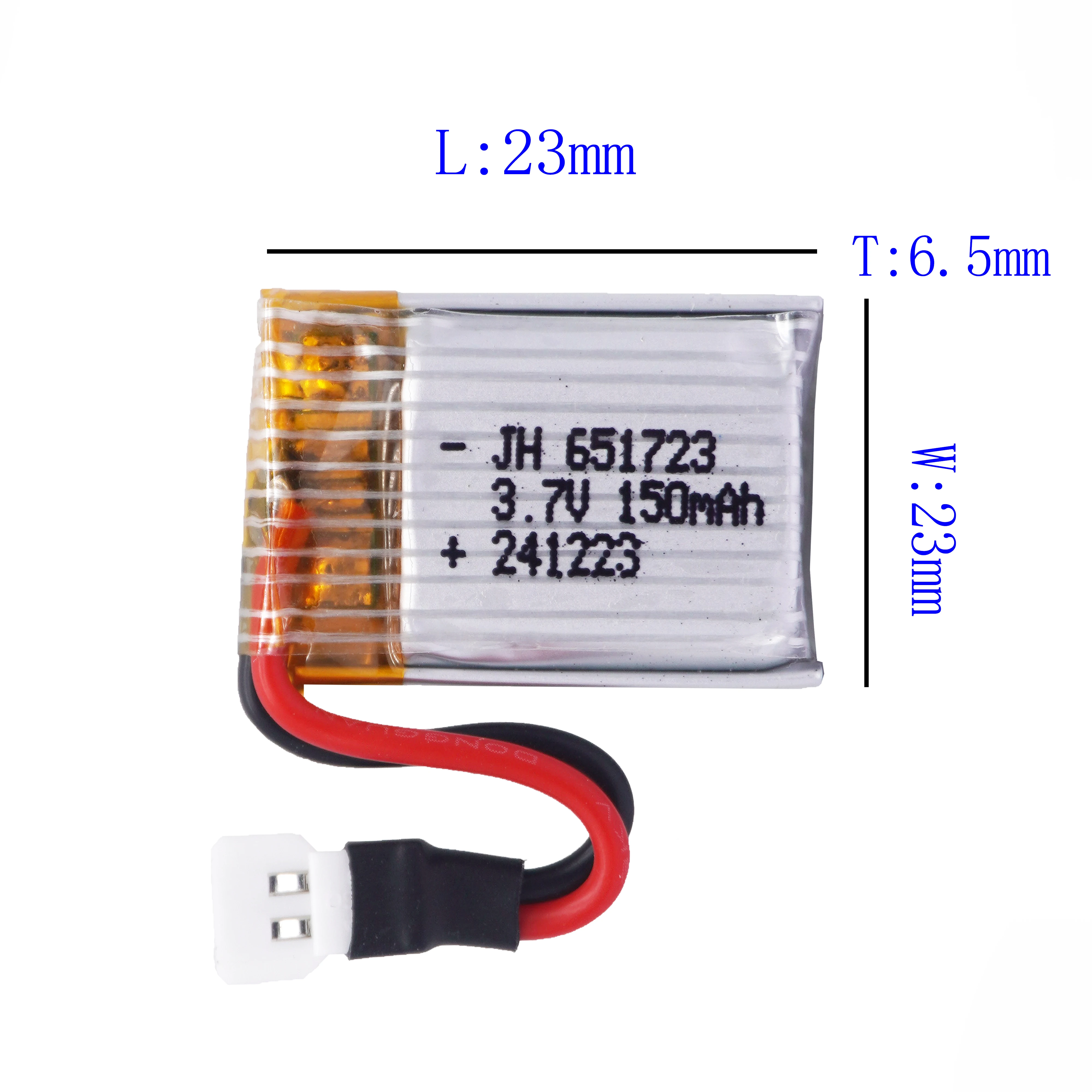 3.7V 150mAh 651723 Li-po Batteries Rechargeable battery for H8 Mini RC Quadcopter Accessory drone toy parts