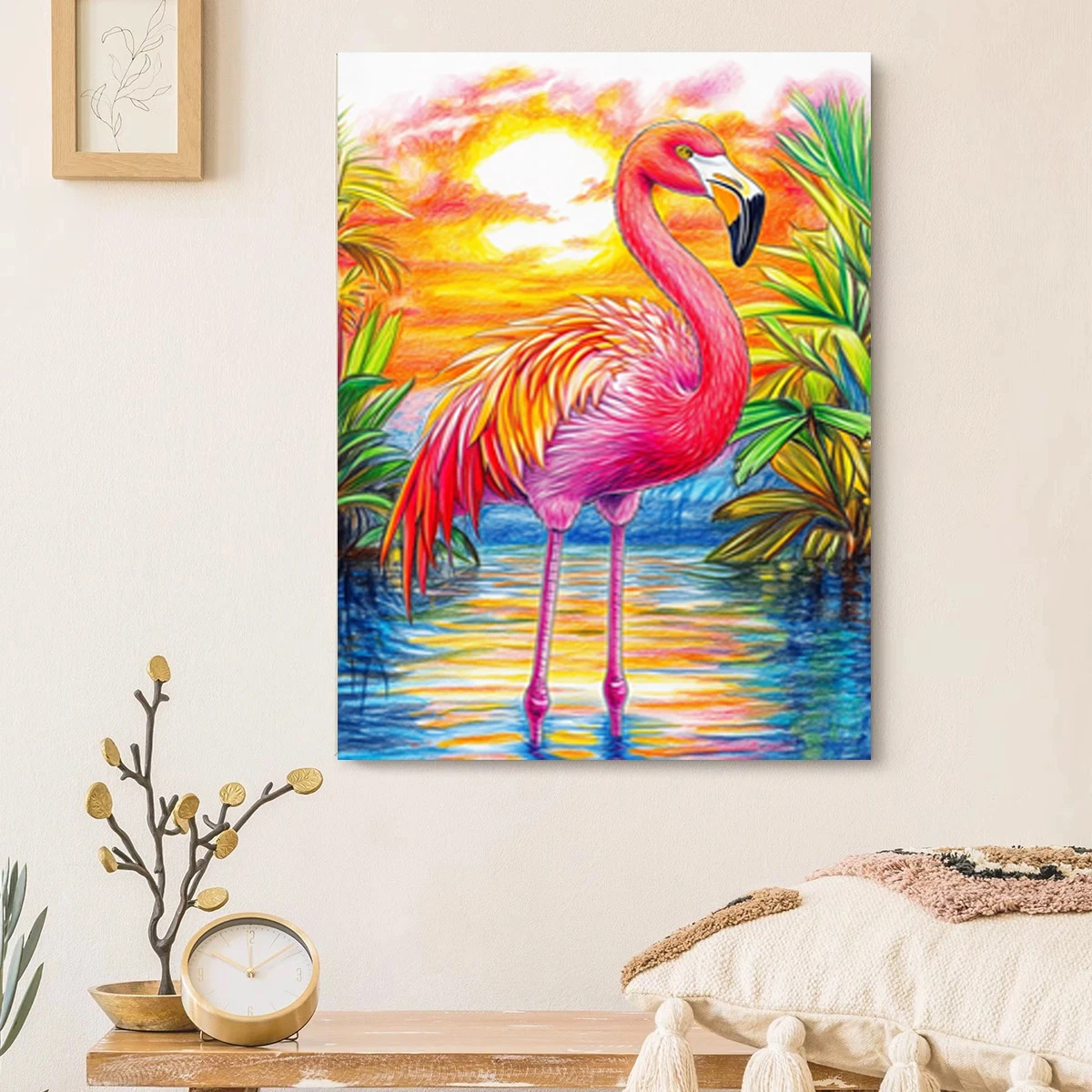 

With frame bracket Flamingo digital printing pictures wall decoration/hotel corridor home/room decoration painting wall art