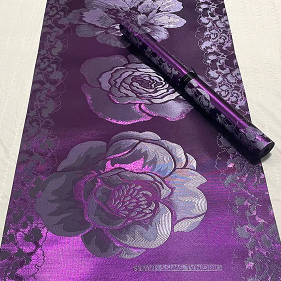 

Original Hayes Gele Set - 2PC Luxury Purple Nigerian Sego Headtie & Ipele, Elegant Headwrap Fabric for Formal Occasions TX-4-5
