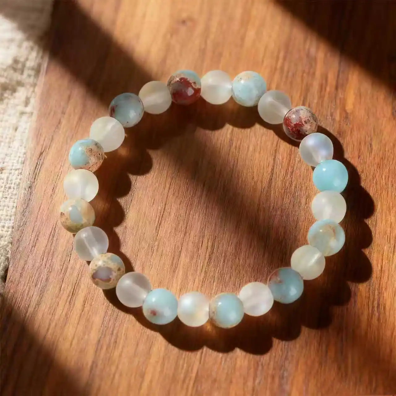 Halo-Quarz- und Ozeansediment-Perlenarmband Unisex Shoushan-Stein Erfrischender Reinigender Magnetfeld-Schmuck – Detail 6