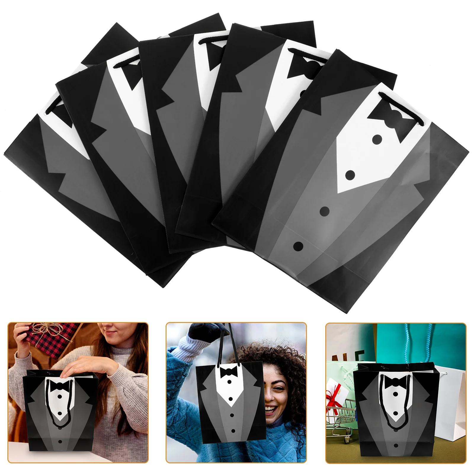 5 Pcs Goody Bag Thank You Bags Gift and Paper Wedding Supplies Party Favour Groomsmen Souvenir Loot Gifts for Guests