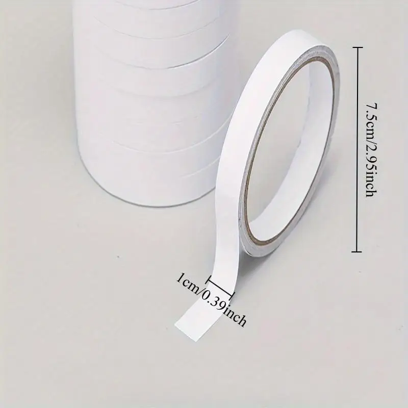4pcs 1cm/1.2cm Ultra-Thin High-Viscosity Double-Sided Tape,Semi-Transparent PE Material-Ideal for Plastic Surfaces,Strong Hold ﻿