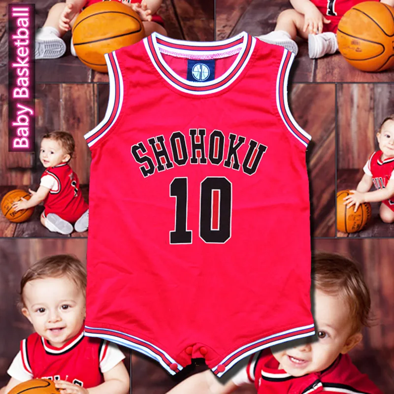 

Baby Bodysuit Slam Dunk Shohoku Sakuragi 10# Basketball Jersey Anime Kids Cosplay Costume Child Jumpsuit Climbing Suit