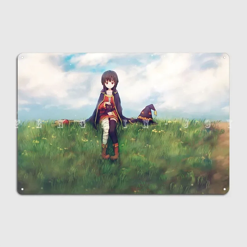 Megumin Girl Metal Plaque Poster Club Home Pub Garage Printing Wall Decor Tin Sign Poster