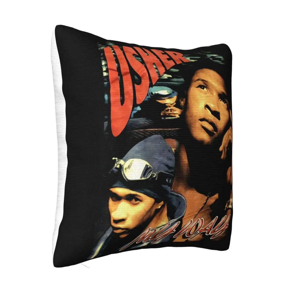 Vintage 90S Usher My Way You Make Me Wanna Rap Hip Hop Reprint Cool Top Streetwear Promotion Autumn Pillow Case