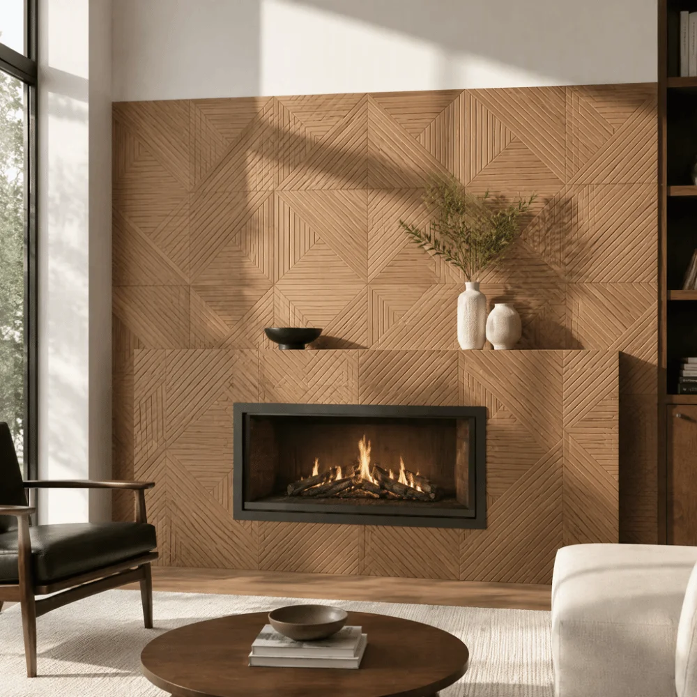 3D Wood Grain Acoustic Panels Polyester Fiber Peel And Stick Sound Absorbing Panels Self-Adhesive Noise Reduction