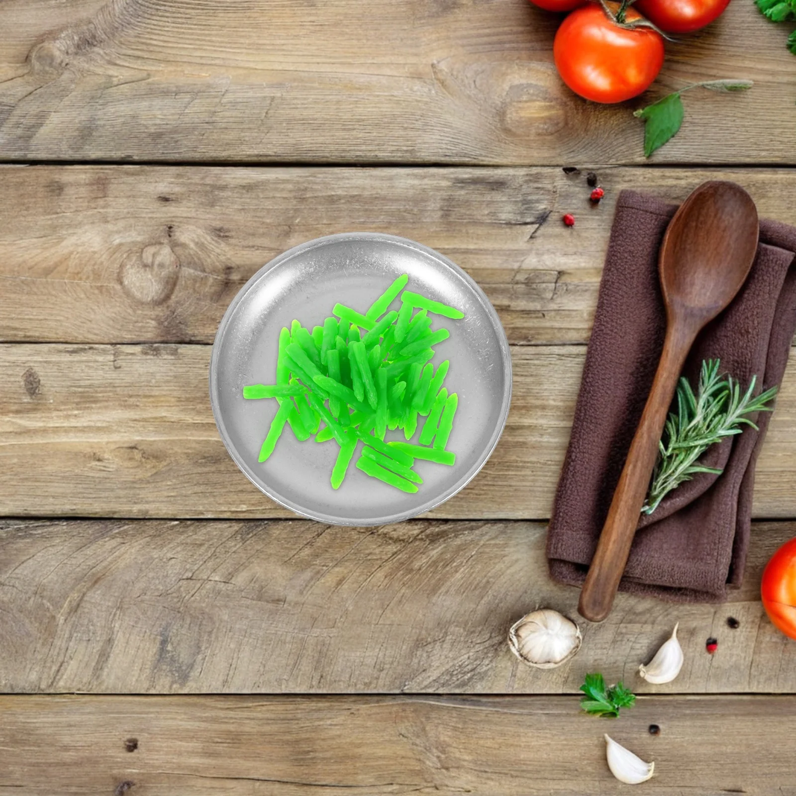 50 Piezas de Mini Espárragos Artificiales, Verduras Falsas Ultra Realistas para Juegos Educativos de Imitación, Modelos de Comida de Cocina Estilo Montessori