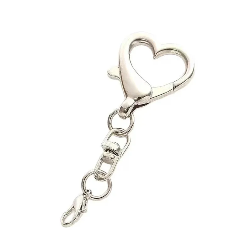 10Pcs Unique Alloy Heart Keyring Pendant Heart Shaped Clasp For DIY Projects image 5