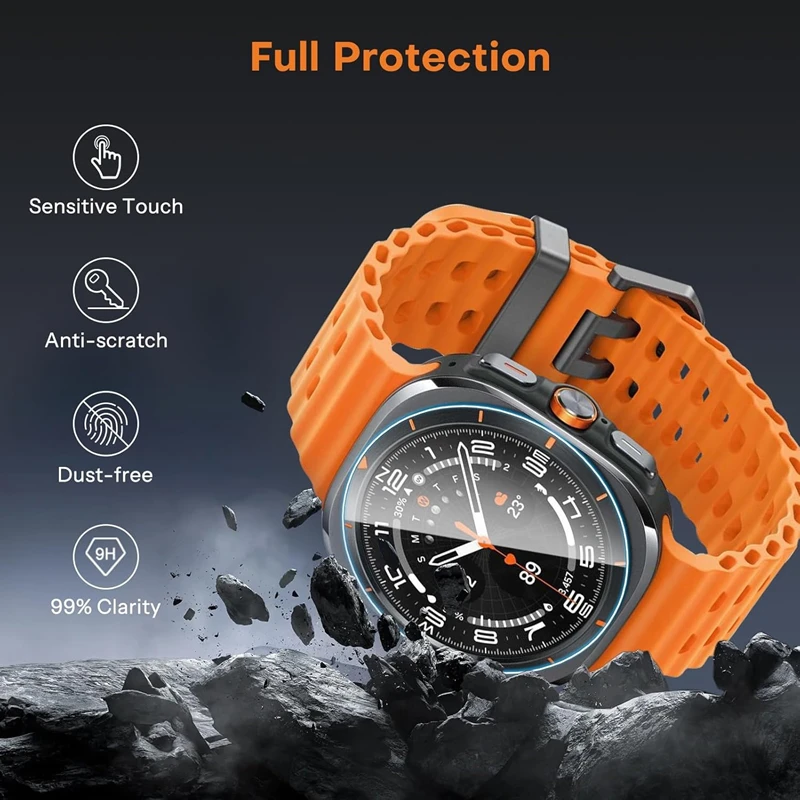Gehärtetes Glas für Samsung Galaxy Watch 47 mm 40 mm 44 mm 45 46 43 42 mm Premium-Displayschutzfolie Galaxy Watch Ultra 8 7 6 5 4 Glas – Detail 3