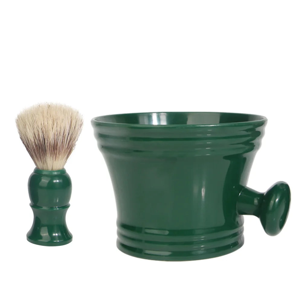Vintage Herren-Rasierschaum-Set: Keramik-Schaumschale + Bartbürste, Rasierwerkzeuge in Salonqualität für Zuhause, Erzeugt einen dichten Schaum zum Rasieren – Detail 7