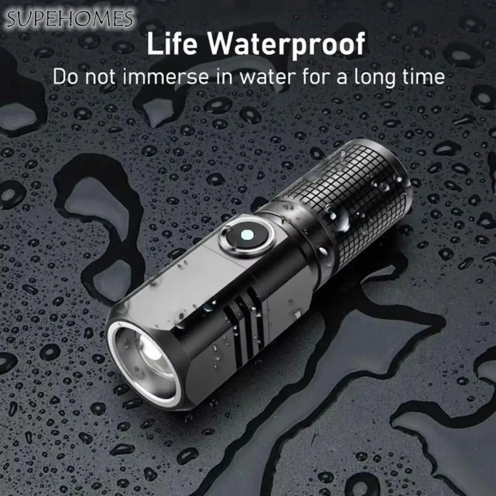

Super Bright Type-c Rechargeable Flashlight Zoomable Waterproof Zoom Fishing Lantern 3 Lighting Mode Multifunctional