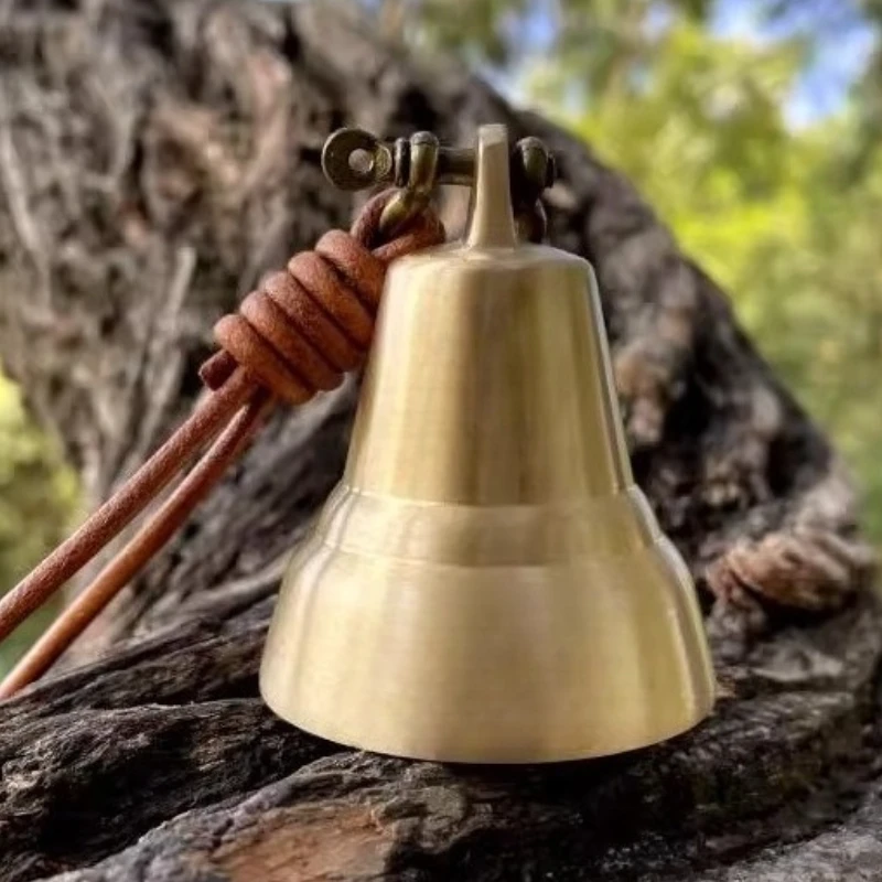 Brass Bell Hanging Meditation Healing Sound Ringing Bells Outdoor Small Movable Relaxation Wind Chime Decoration Bell Percussion