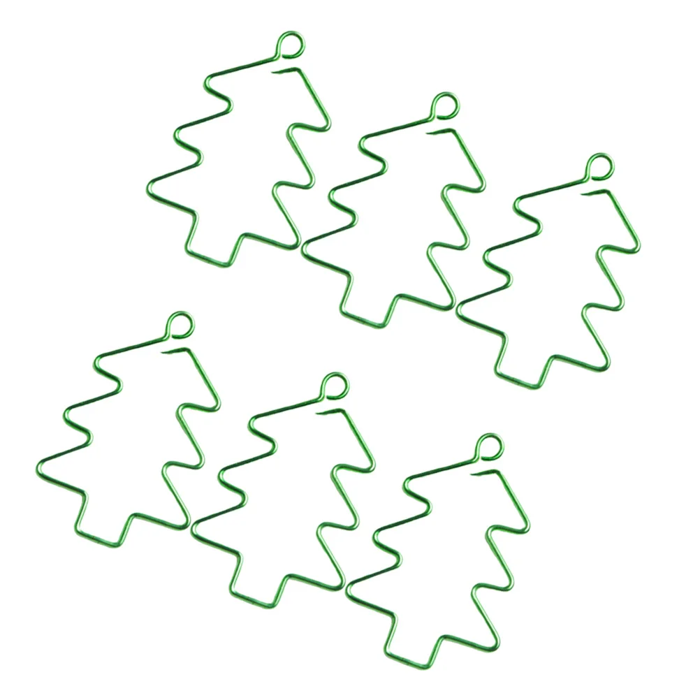 

6Pcs Christmas Tree Paper Clips Creative Colored Metal Bookmarks Strong Clip Office Home School Essentials Xmas Party Gift