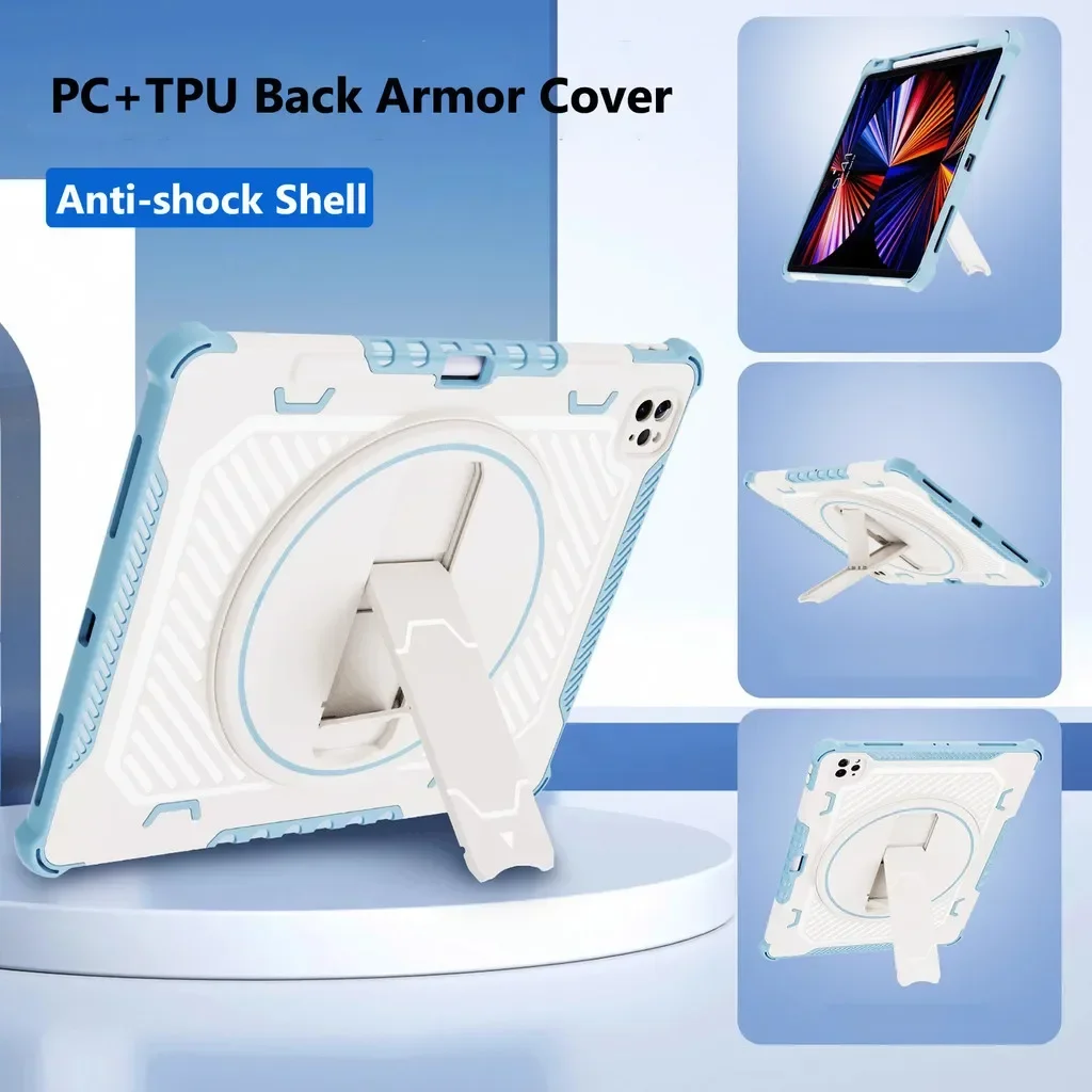 

2025 New Armor Tablet Case for IPad 11th Gen A16 2025 Case for IPad Pro Air 11 13 " M3 M2 M4 Mini 7 6 5 4 Th 720° Rotating Cover