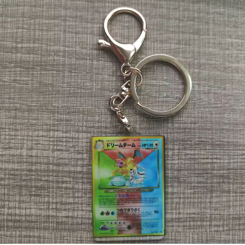 Pokemon Anime Small Card Key Chain Charizard Keychains Blastoise Venusaur Mewtwo Diy Acrylic Action Toy Figures Game Collection - Image 21