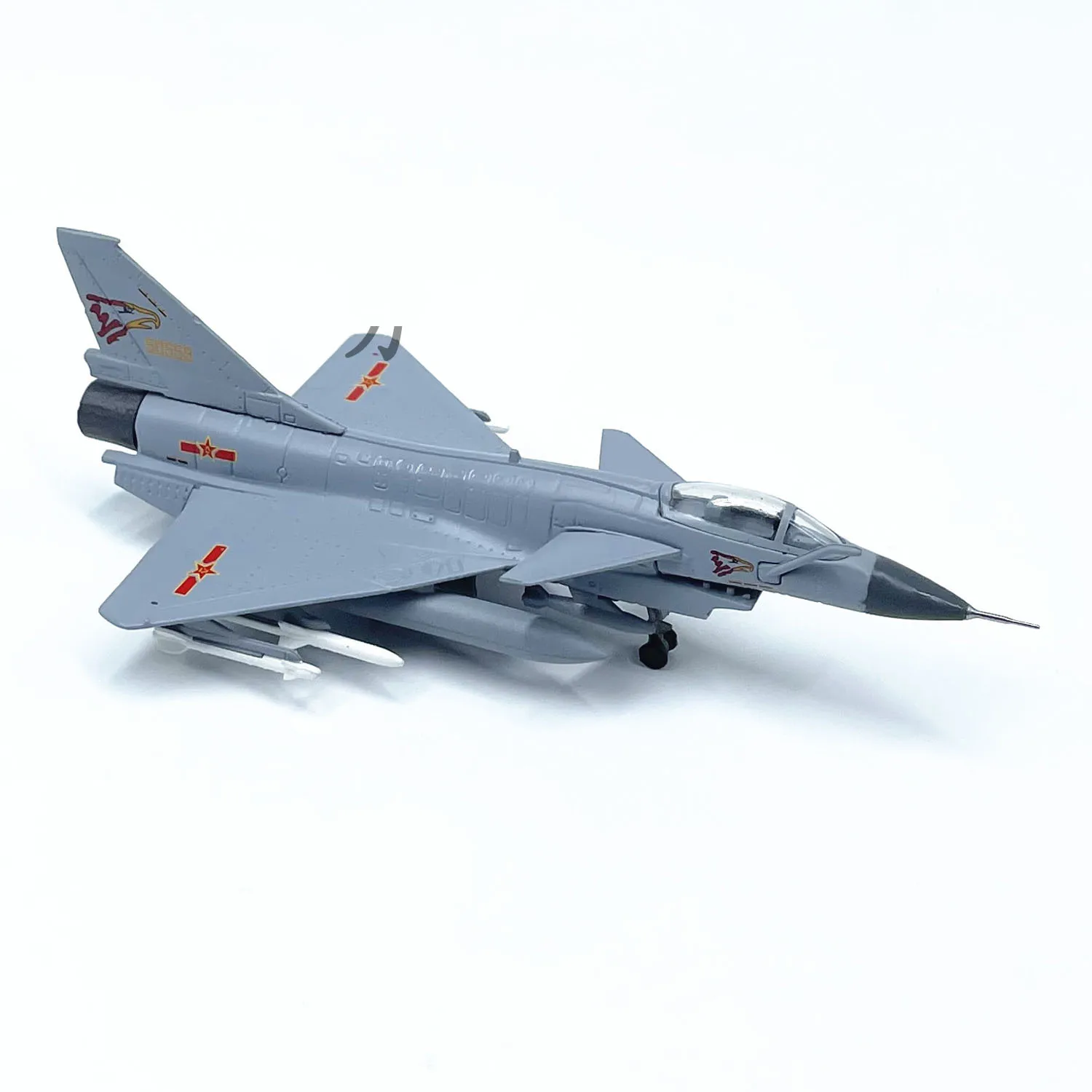 1:144スケール中国のJ-10消防士ジェット笑顔の偏光戦闘機モデル合金ダイキャスト完成品のおもちゃギフト