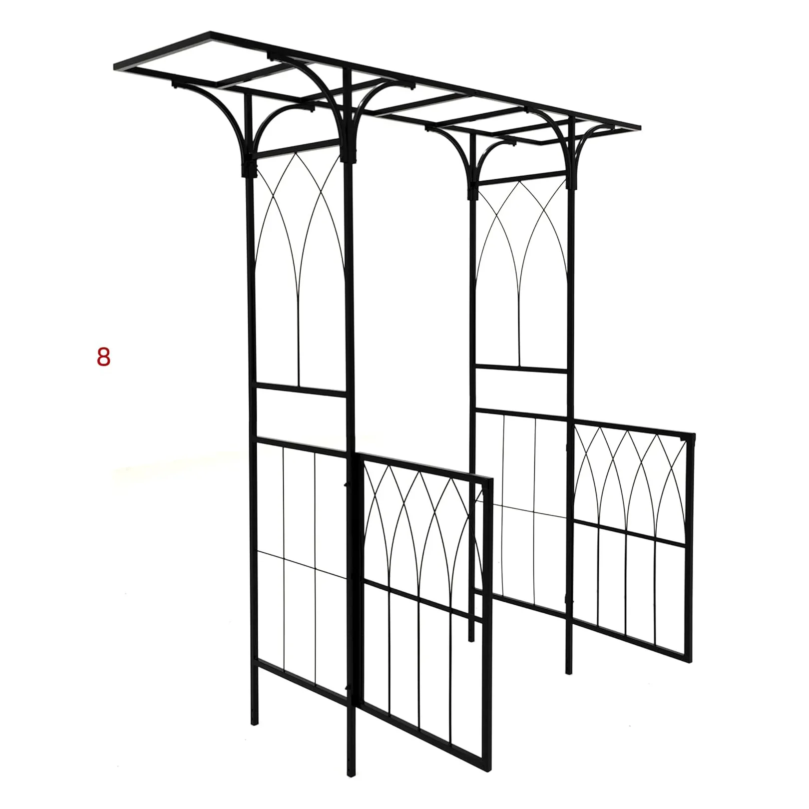 

Wrought iron door flat top arch, garden garden decorative arch, plant climbing vine frame