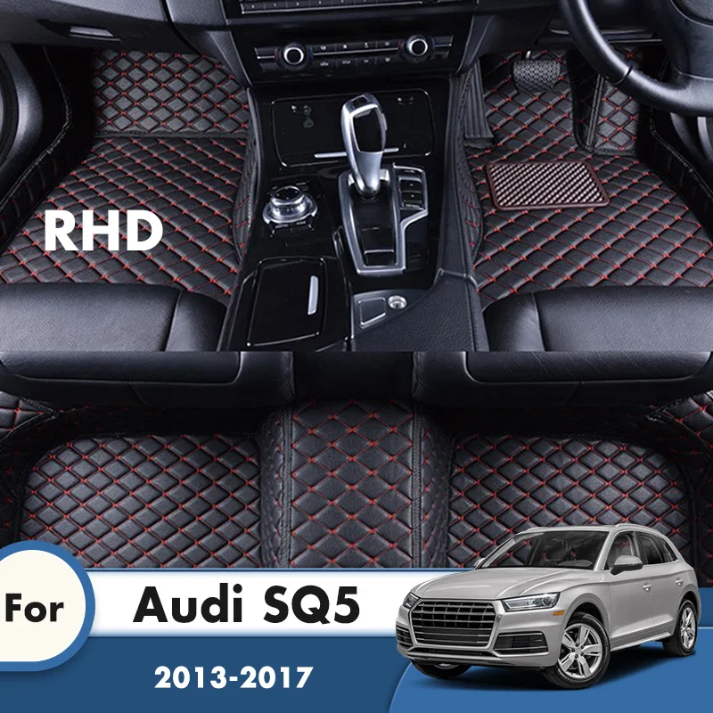 

RHD Custom Car Floor Mats For Audi SQ5 2017 2016 2015 2014 2013 Auto Interiors Accessories Pad Heel Foot Mat Pedal Carpets Cover