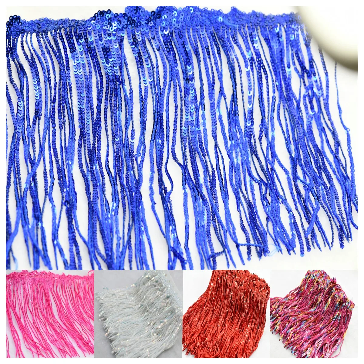 1 yard sequins Tassel Fringe for sewing in clothes decorative trimmings 17cm